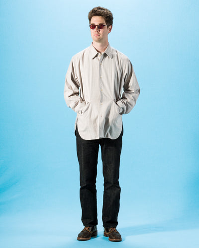 Senui Cover Shirt - Grey Beige Poplin - Standard & Strange