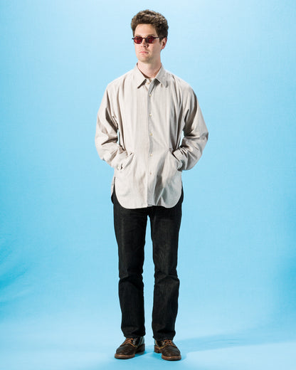 Senui Cover Shirt - Grey Beige Poplin - Standard & Strange