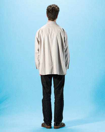 Senui Cover Shirt - Grey Beige Poplin - Standard & Strange