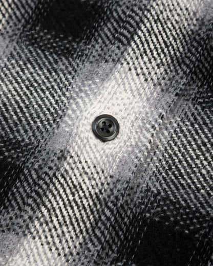 Senui Inside Pockets Front Placket Shirt - Black Heavy Ombre Flannel Check - Standard & Strange