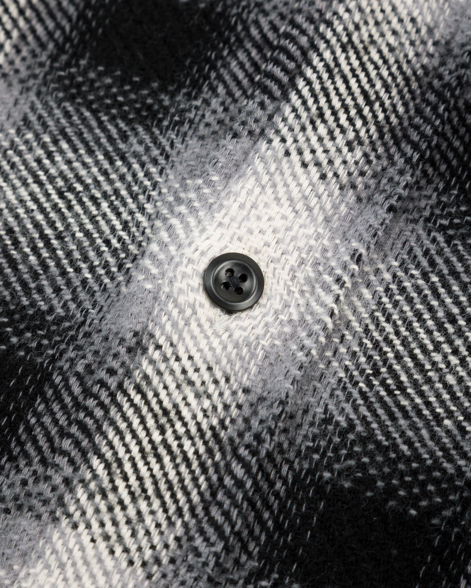 Senui Inside Pockets Front Placket Shirt - Black Heavy Ombre Flannel Check - Standard & Strange