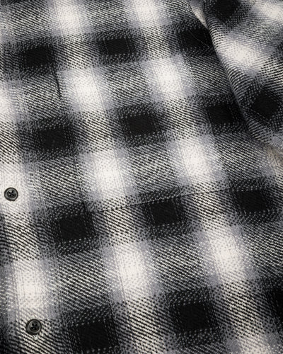 Senui Inside Pockets Front Placket Shirt - Black Heavy Ombre Flannel Check - Standard & Strange