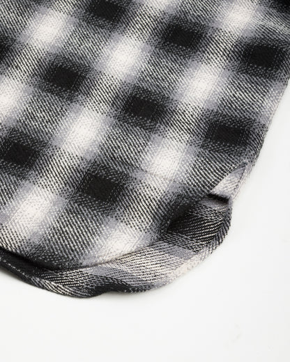 Senui Inside Pockets Front Placket Shirt - Black Heavy Ombre Flannel Check - Standard & Strange