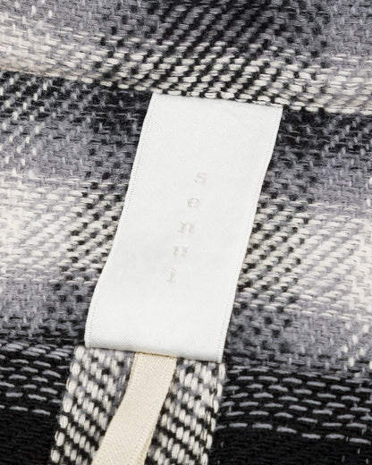 Senui Inside Pockets Front Placket Shirt - Black Heavy Ombre Flannel Check - Standard & Strange