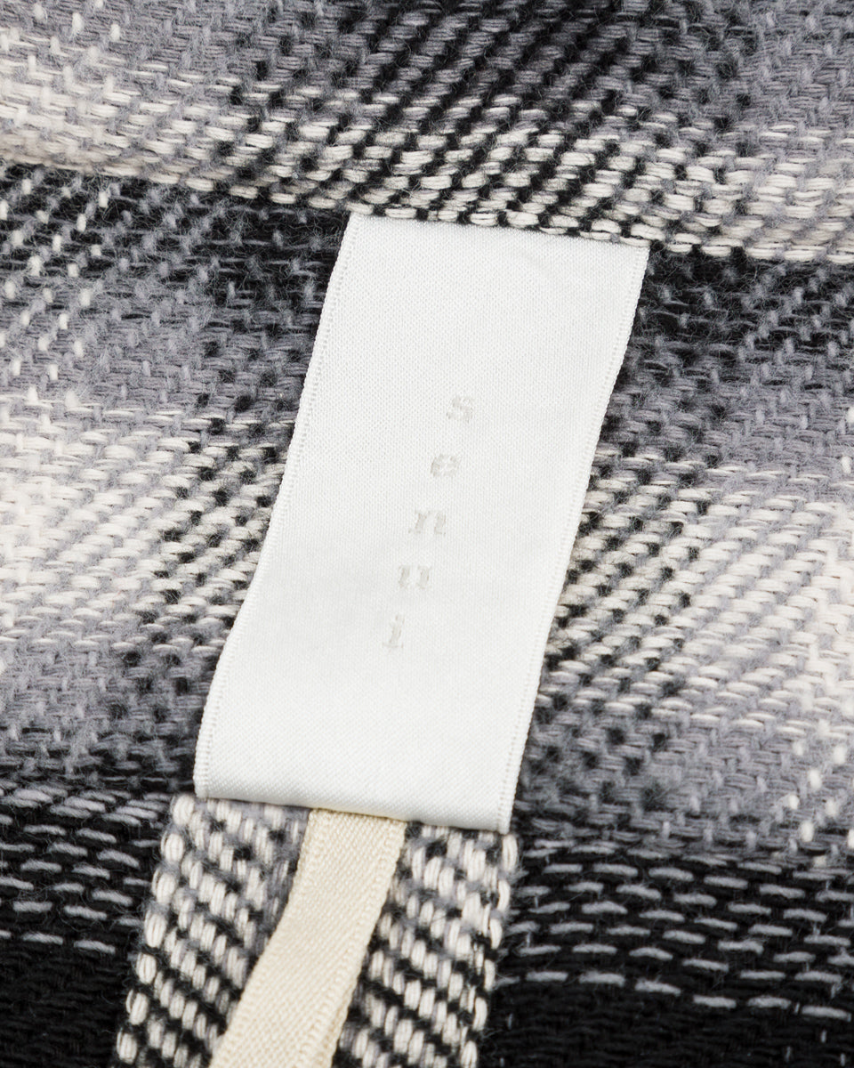 Senui Inside Pockets Front Placket Shirt - Black Heavy Ombre Flannel Check - Standard & Strange