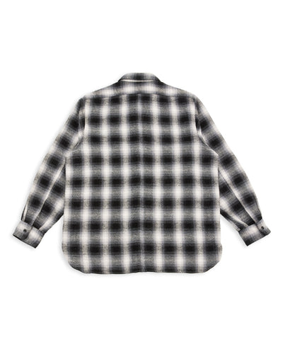 Senui Inside Pockets Front Placket Shirt - Black Heavy Ombre Flannel Check - Standard & Strange