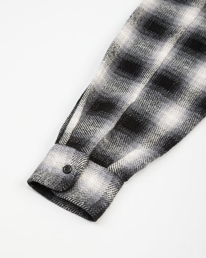 Senui Inside Pockets Front Placket Shirt - Black Heavy Ombre Flannel Check - Standard & Strange