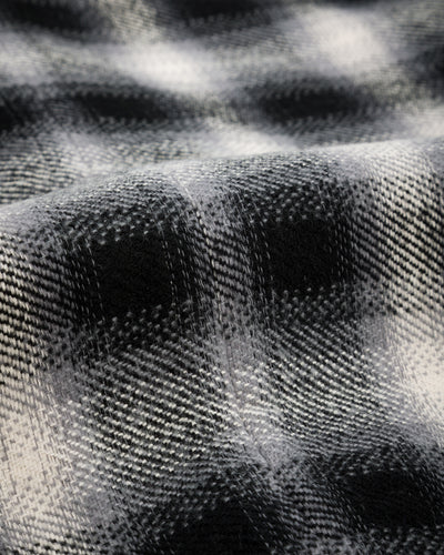 Senui Inside Pockets Front Placket Shirt - Black Heavy Ombre Flannel Check - Standard & Strange