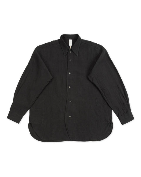 Senui Inside Pockets Shirt - Black Linen - Standard & Strange