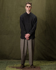 Senui Inside Pockets Shirt - Black Linen - Standard & Strange