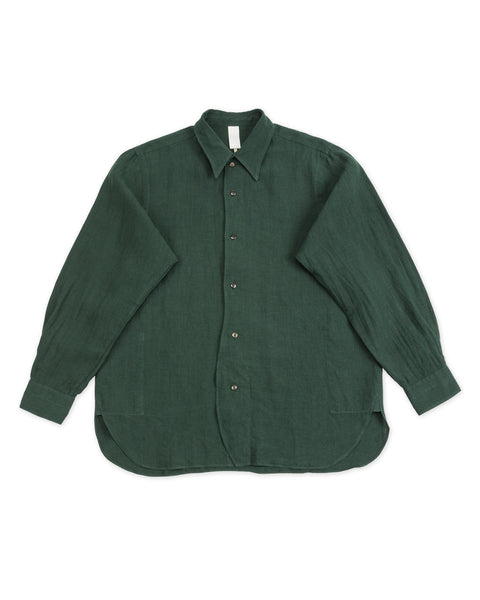 Senui Inside Pockets Shirt - Green Linen - Standard & Strange