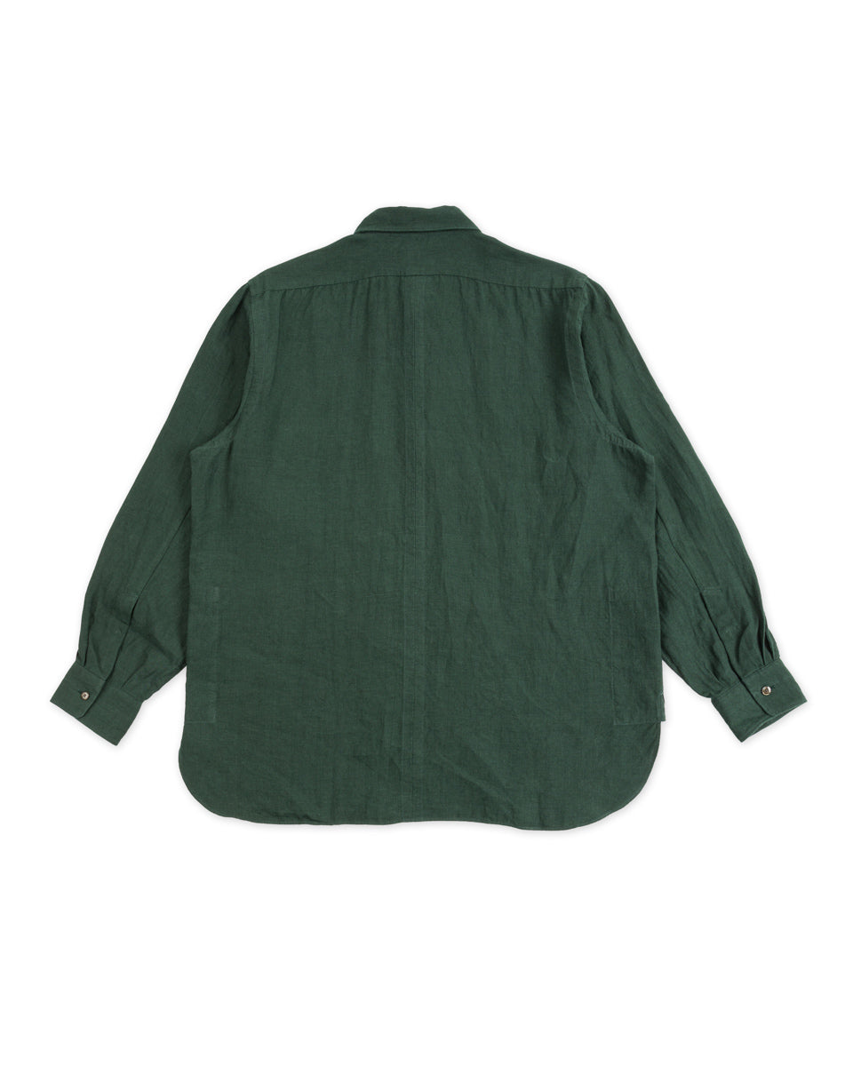 Senui Inside Pockets Shirt - Green Linen - Standard & Strange