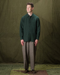 Senui Inside Pockets Shirt - Green Linen - Standard & Strange