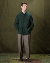 Senui Inside Pockets Shirt - Green Linen - Standard & Strange