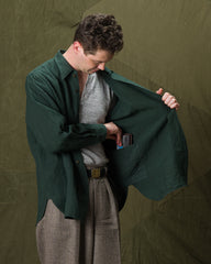 Senui Inside Pockets Shirt - Green Linen - Standard & Strange