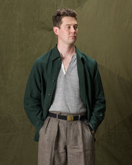 Senui Inside Pockets Shirt - Green Linen - Standard & Strange