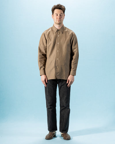 Senui Inside Pockets Shirt - Russet Italian Mixed Woven Cloth - Standard & Strange