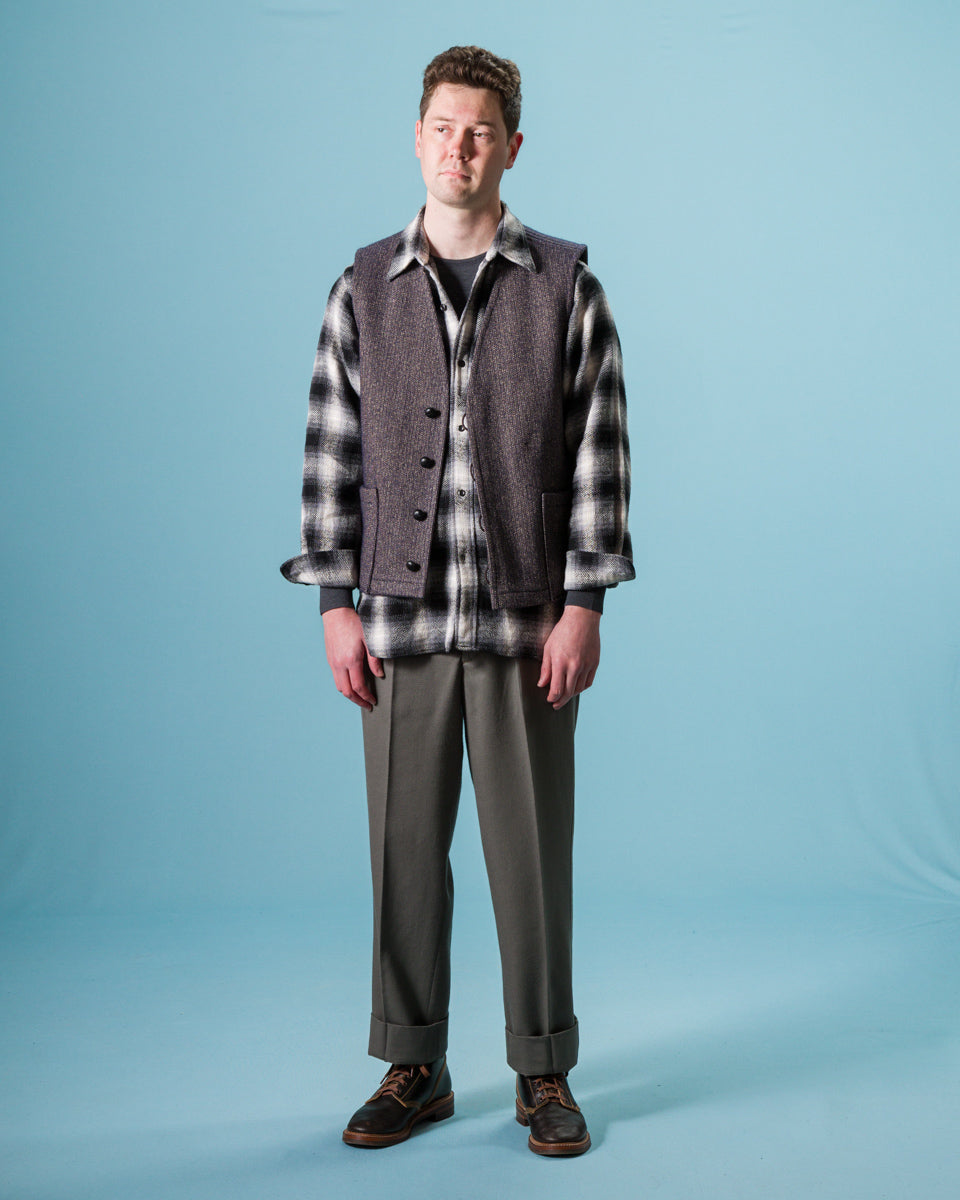 Senui Salt and Pepper Vest - Vintage Navy Wool - Standard & Strange