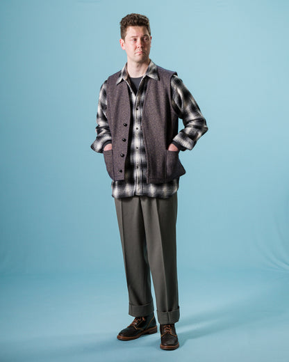 Senui Salt and Pepper Vest - Vintage Navy Wool - Standard & Strange