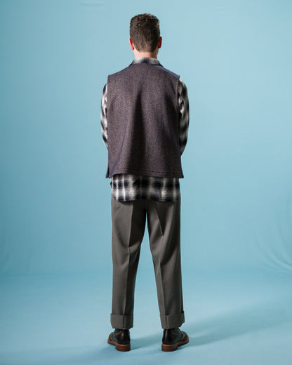 Senui Salt and Pepper Vest - Vintage Navy Wool - Standard & Strange