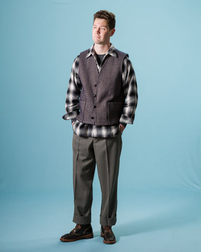 Senui Salt and Pepper Vest - Vintage Navy Wool - Standard & Strange