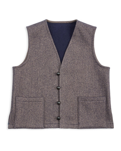 Senui Salt and Pepper Vest - Vintage Navy Wool - Standard & Strange