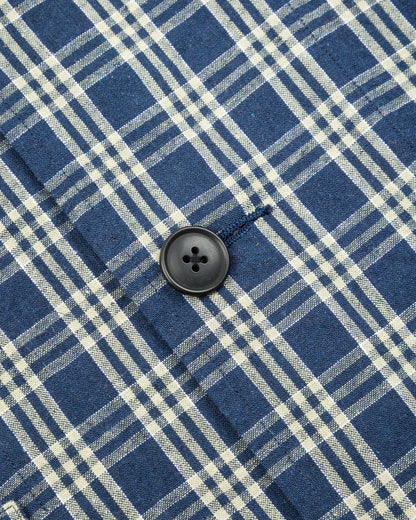 Senui Shirt Jacket - Blue Green Vintage Linen Cotton Check - Standard & Strange