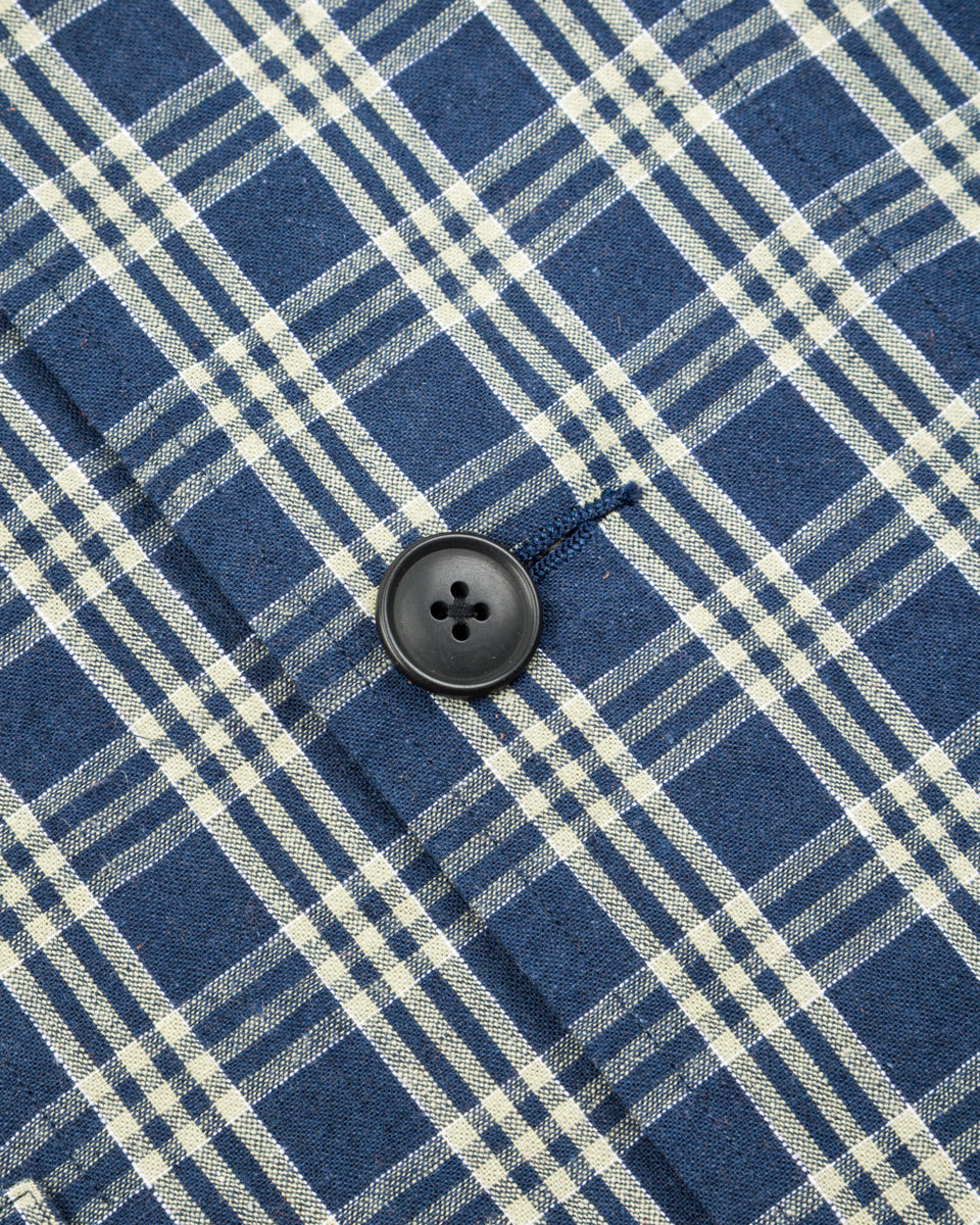 Senui Shirt Jacket - Blue Green Vintage Linen Cotton Check - Standard & Strange