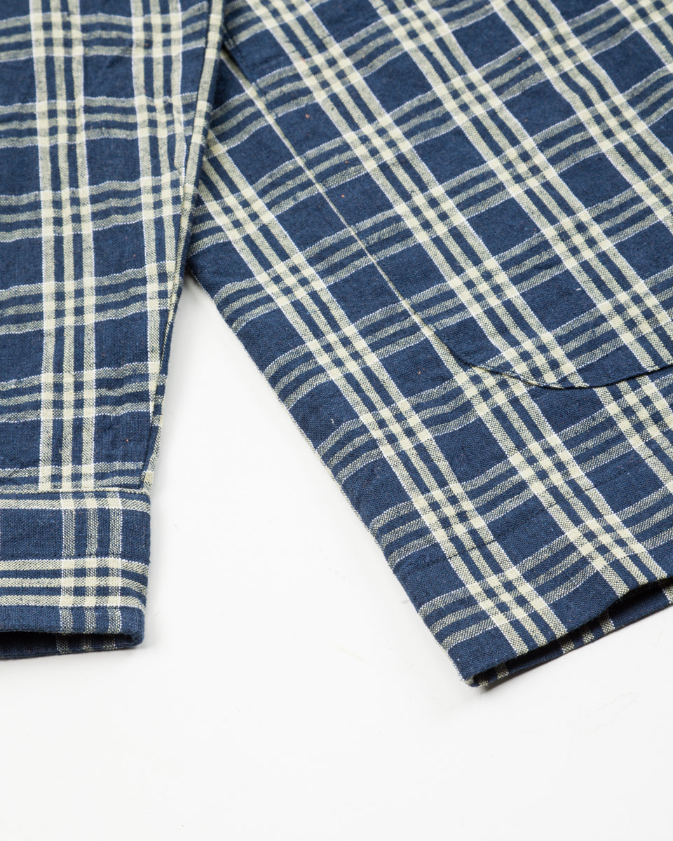 Senui Shirt Jacket - Blue Green Vintage Linen Cotton Check - Standard & Strange