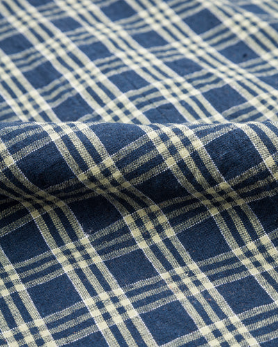 Senui Shirt Jacket - Blue Green Vintage Linen Cotton Check - Standard & Strange