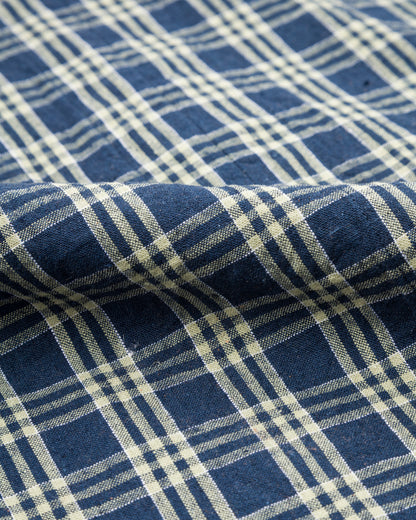 Senui Shirt Jacket - Blue Green Vintage Linen Cotton Check - Standard & Strange