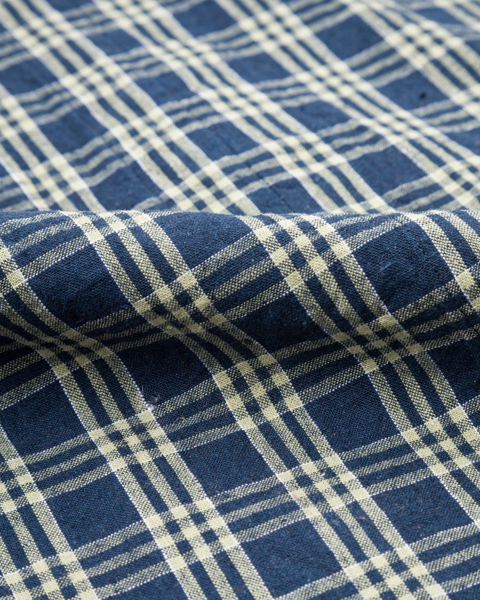 Senui Shirt Jacket - Blue Green Vintage Linen Cotton Check - Standard & Strange