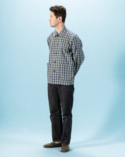 Senui Shirt Jacket - Blue Green Vintage Linen Cotton Check - Standard & Strange
