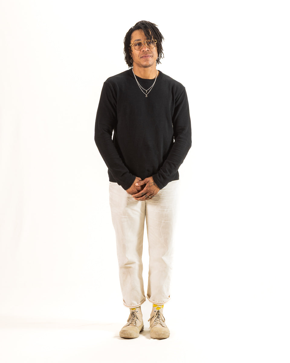 Standard & Strange Wakayama Special Loopwheel L/S Tee - Black - Standard & Strange