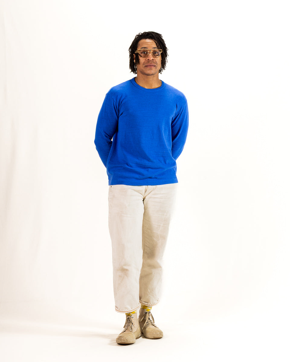 Standard & Strange Wakayama Special Loopwheel L/S Tee - Klein Blue - Standard & Strange
