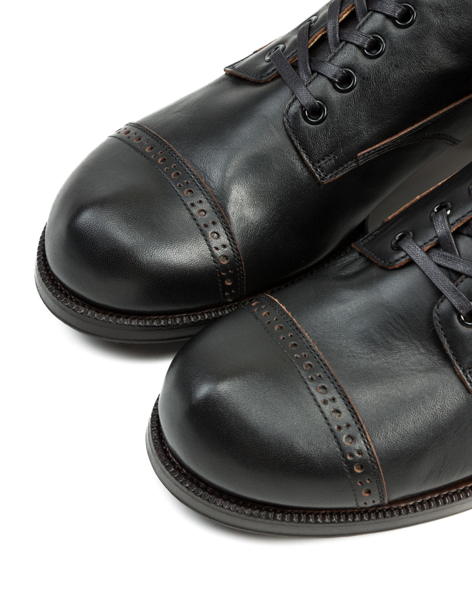 The 2 Monkeys Boots Vaudeville Boot - Black Shinki Horsehide - Standard & Strange