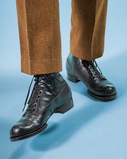 The 2 Monkeys Boots Vaudeville Boot - Black Shinki Horsehide - Standard & Strange