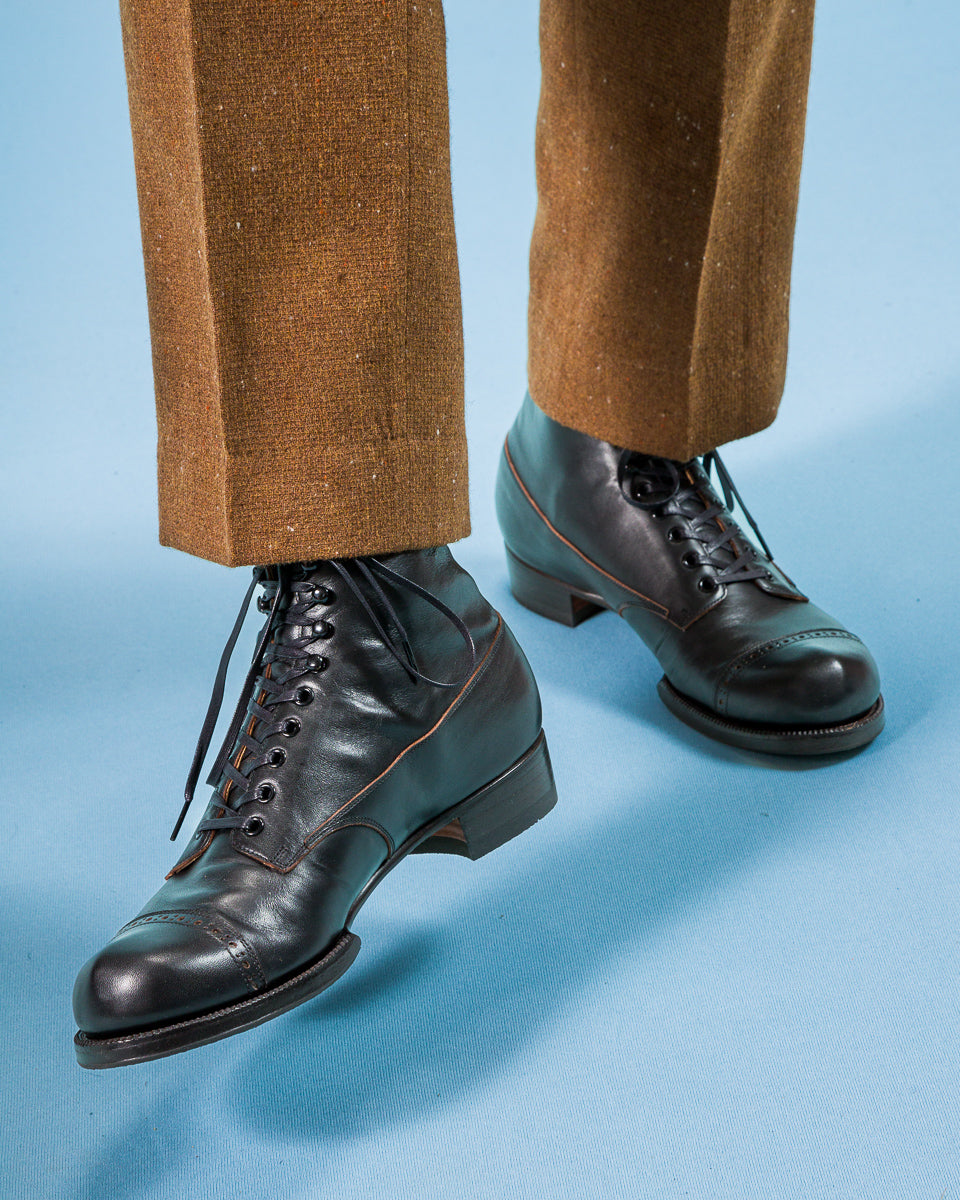 The 2 Monkeys Boots Vaudeville Boot - Black Shinki Horsehide - Standard & Strange