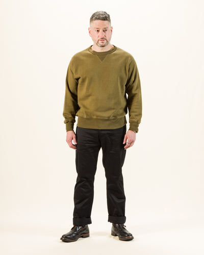 The Real McCoy's 10 oz Loopwheel Crewneck Sweatshirt - Olive - Standard & Strange