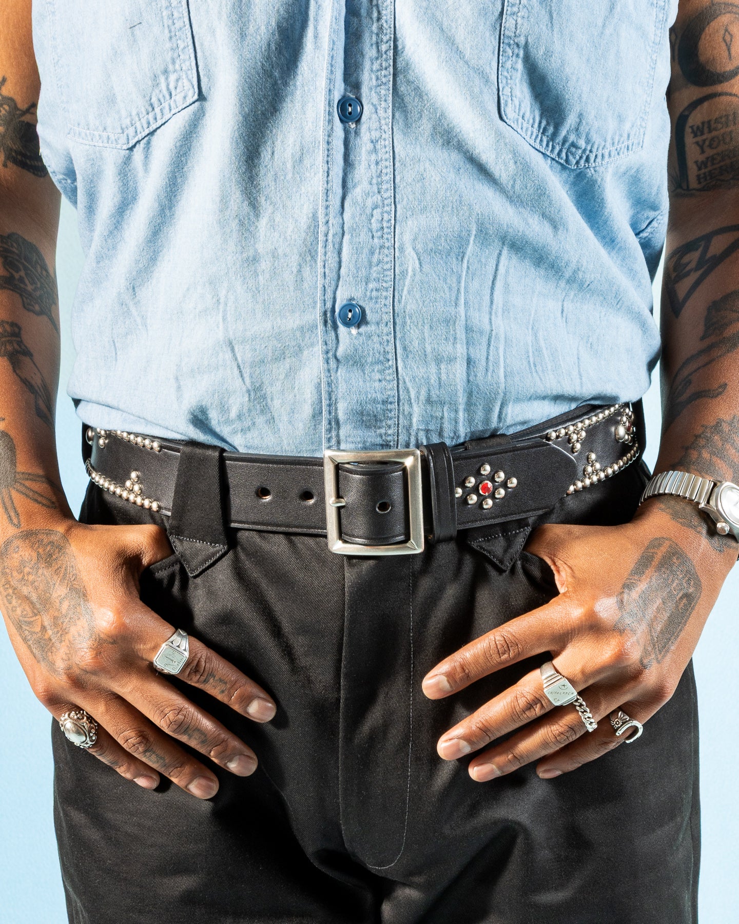 The Real McCoy's Buco Motorcycle Belt / Smoky Jim - Black - Standard & Strange