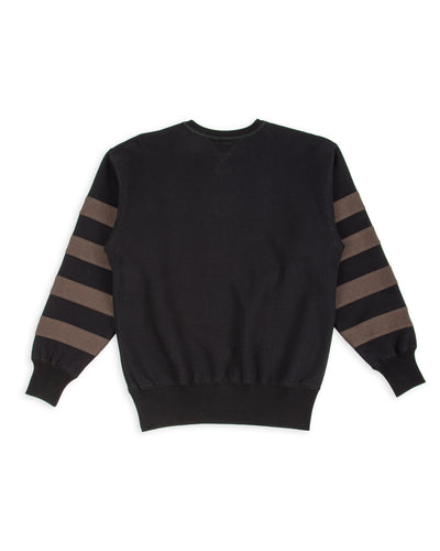 The Real McCoy's Buco Striped-Sleeve Sweatshirt - Black/Charcoal - Standard & Strange