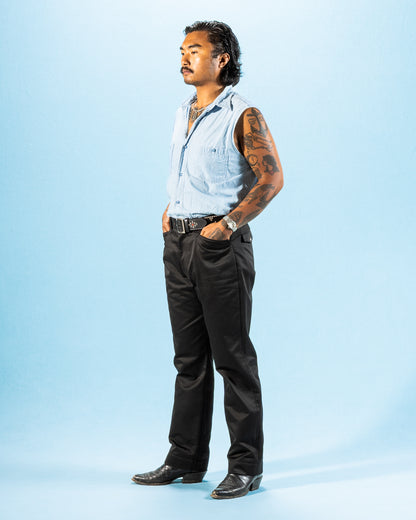 The Real McCoy's Cotton Drill Western Trousers - Black - Standard & Strange