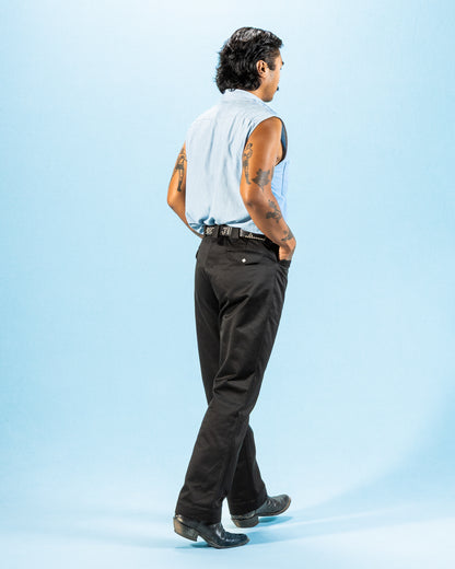 The Real McCoy's Cotton Drill Western Trousers - Black - Standard & Strange