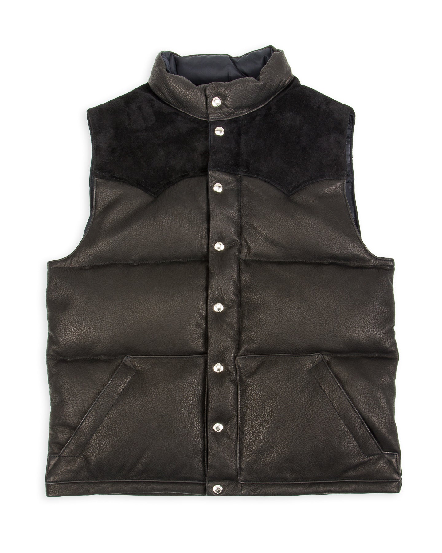 The Real McCoy's Deerskin Down Vest (221 Model) - Black - Standard & Strange