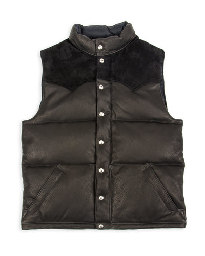 The Real McCoy's Deerskin Down Vest (221 Model) - Black - Standard & Strange