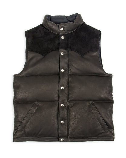 The Real McCoy's Deerskin Down Vest (221 Model) - Black - Standard & Strange