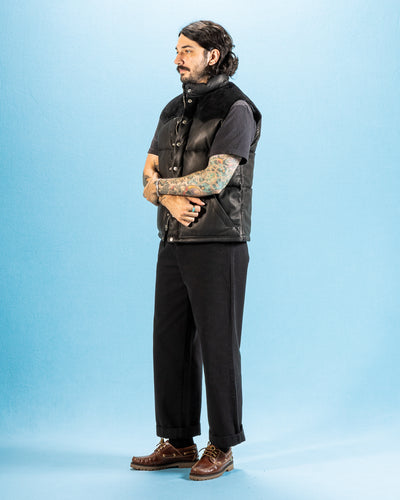 The Real McCoy's Deerskin Down Vest (221 Model) - Black - Standard & Strange