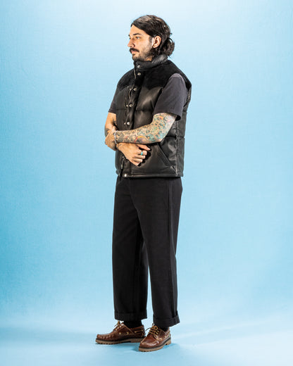 The Real McCoy's Deerskin Down Vest (221 Model) - Black - Standard & Strange