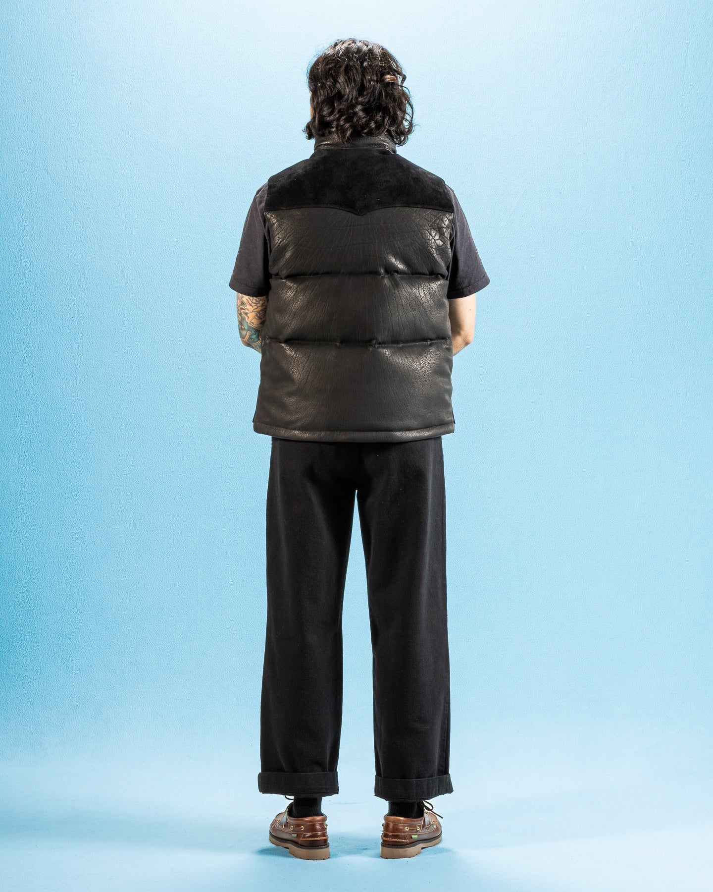 The Real McCoy's Deerskin Down Vest (221 Model) - Black - Standard & Strange