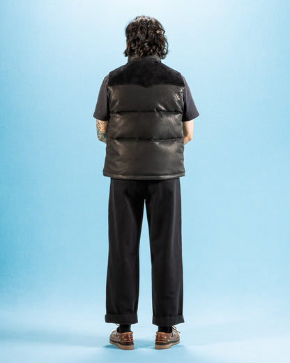 The Real McCoy's Deerskin Down Vest (221 Model) - Black - Standard & Strange